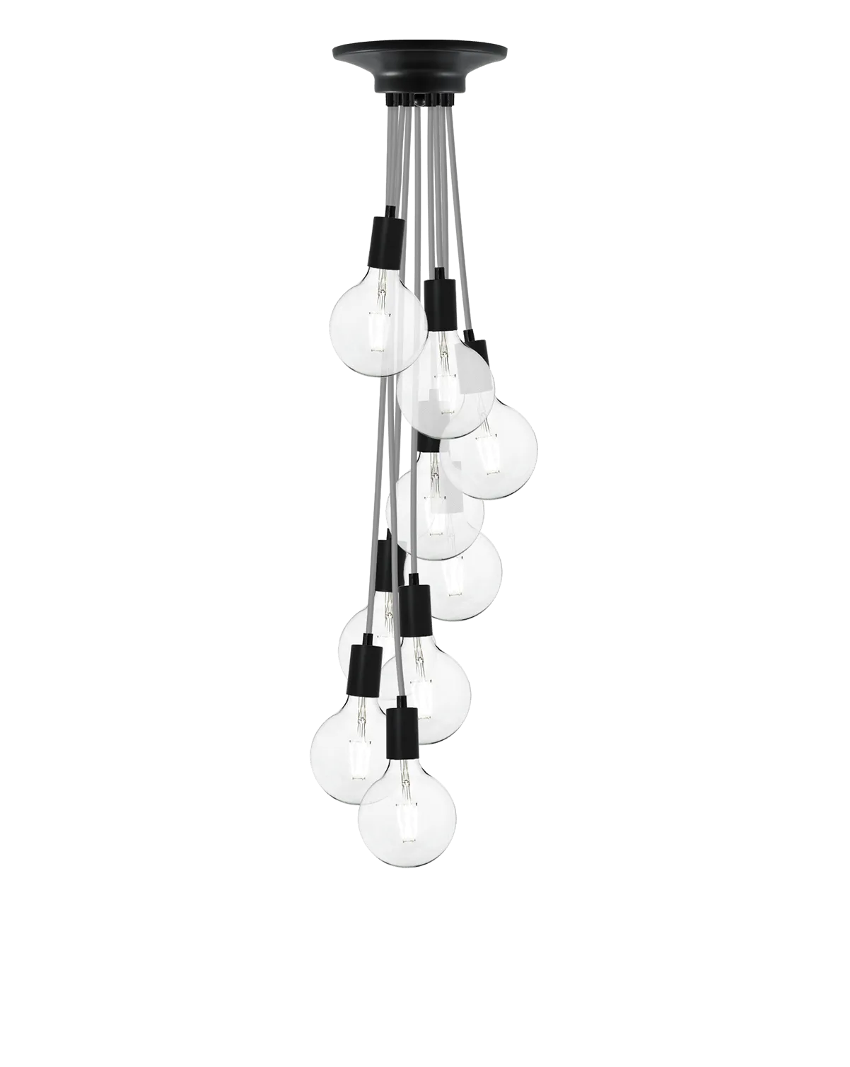 Cluster Chandelier - Staggered: Grey and Black