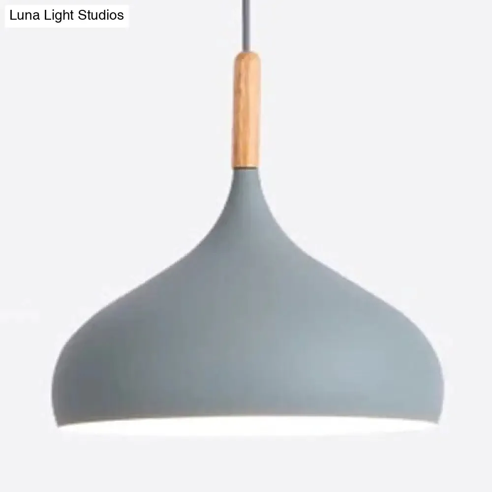 Contemporary Aluminum Pendant Light with Onion Shade – Ideal for Balcony or Hallway – 9.5/12/14 Inch Wide – Includes 1 Bulb