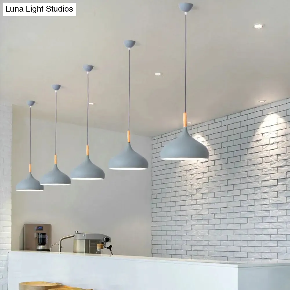 Contemporary Aluminum Pendant Light with Onion Shade – Ideal for Balcony or Hallway – 9.5/12/14 Inch Wide – Includes 1 Bulb
