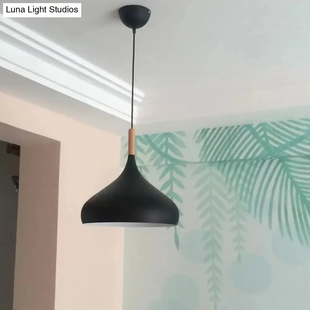 Contemporary Aluminum Pendant Light with Onion Shade – Ideal for Balcony or Hallway – 9.5/12/14 Inch Wide – Includes 1 Bulb