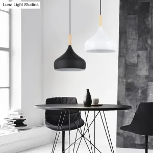 Contemporary Aluminum Pendant Light with Onion Shade – Ideal for Balcony or Hallway – 9.5/12/14 Inch Wide – Includes 1 Bulb