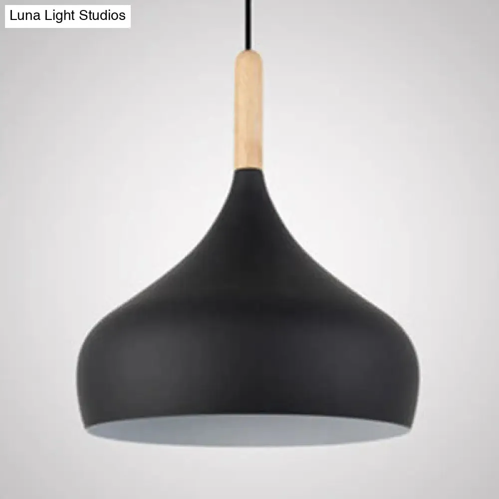Contemporary Aluminum Pendant Light with Onion Shade – Ideal for Balcony or Hallway – 9.5/12/14 Inch Wide – Includes 1 Bulb