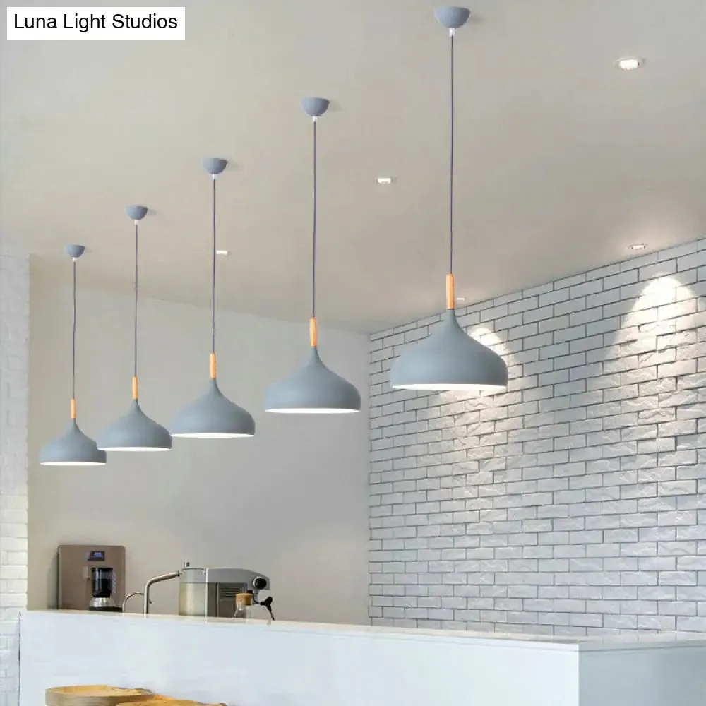 Contemporary Aluminum Pendant Light with Onion Shade – Ideal for Balcony or Hallway – 9.5/12/14 Inch Wide – Includes 1 Bulb