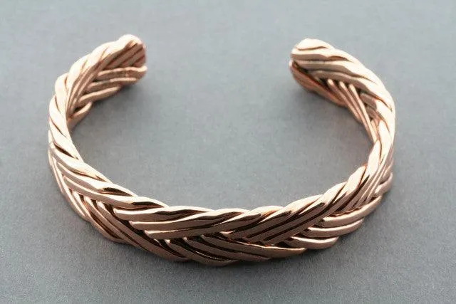 copper plaited flat cuff