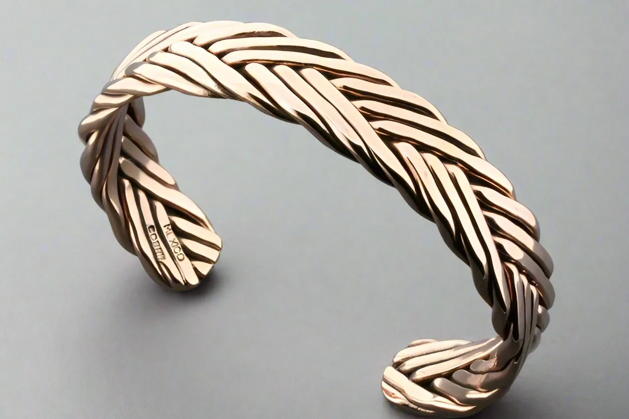 copper plaited flat cuff