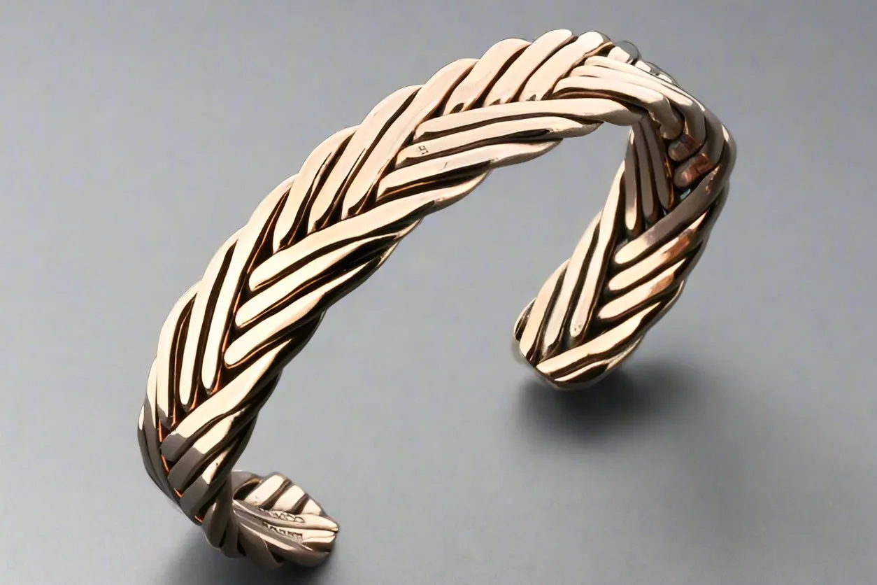 copper plaited flat cuff