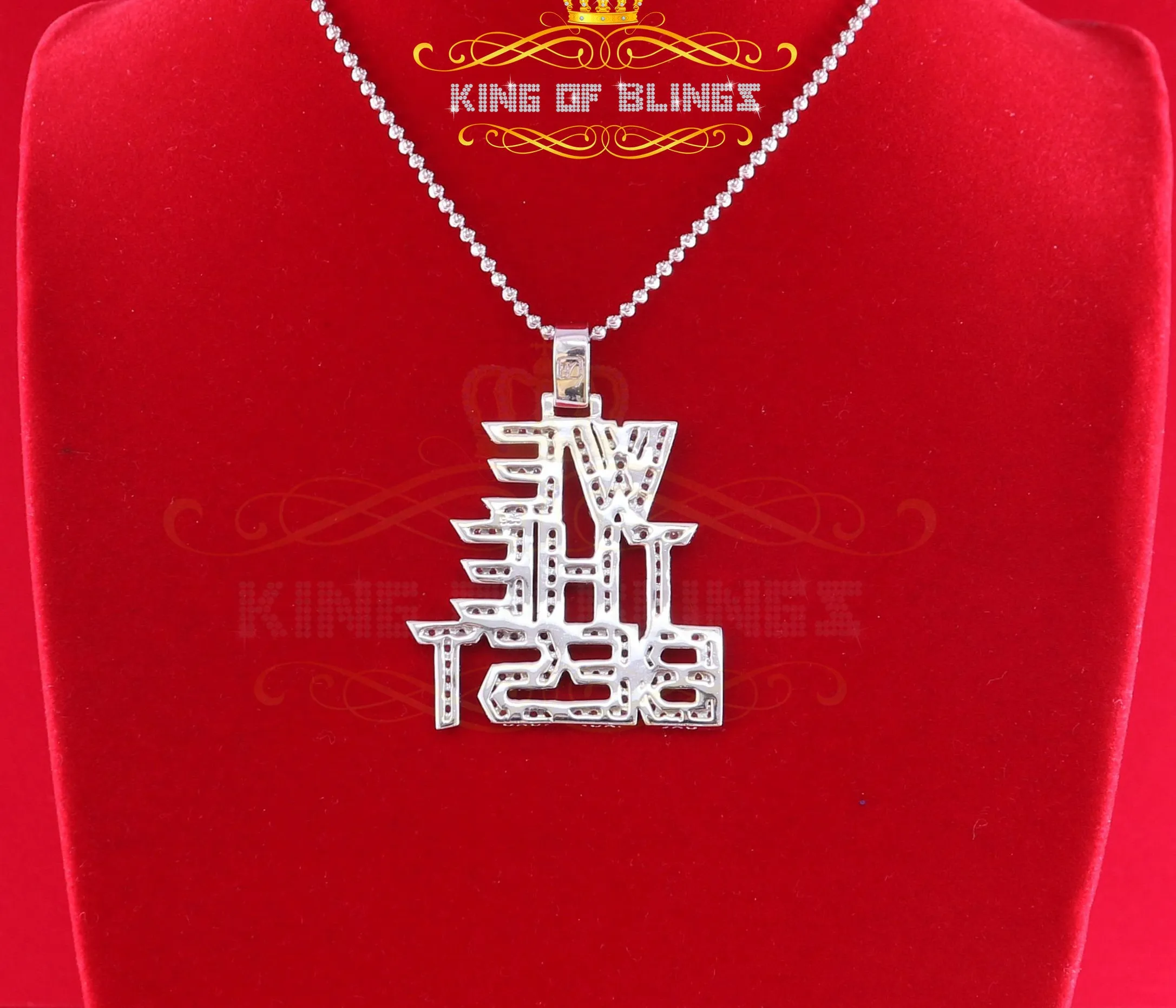 Create Your Own Custom Design in 925 Sterling Silver like White We The Best Letter Pendant in Cubic Zirconia