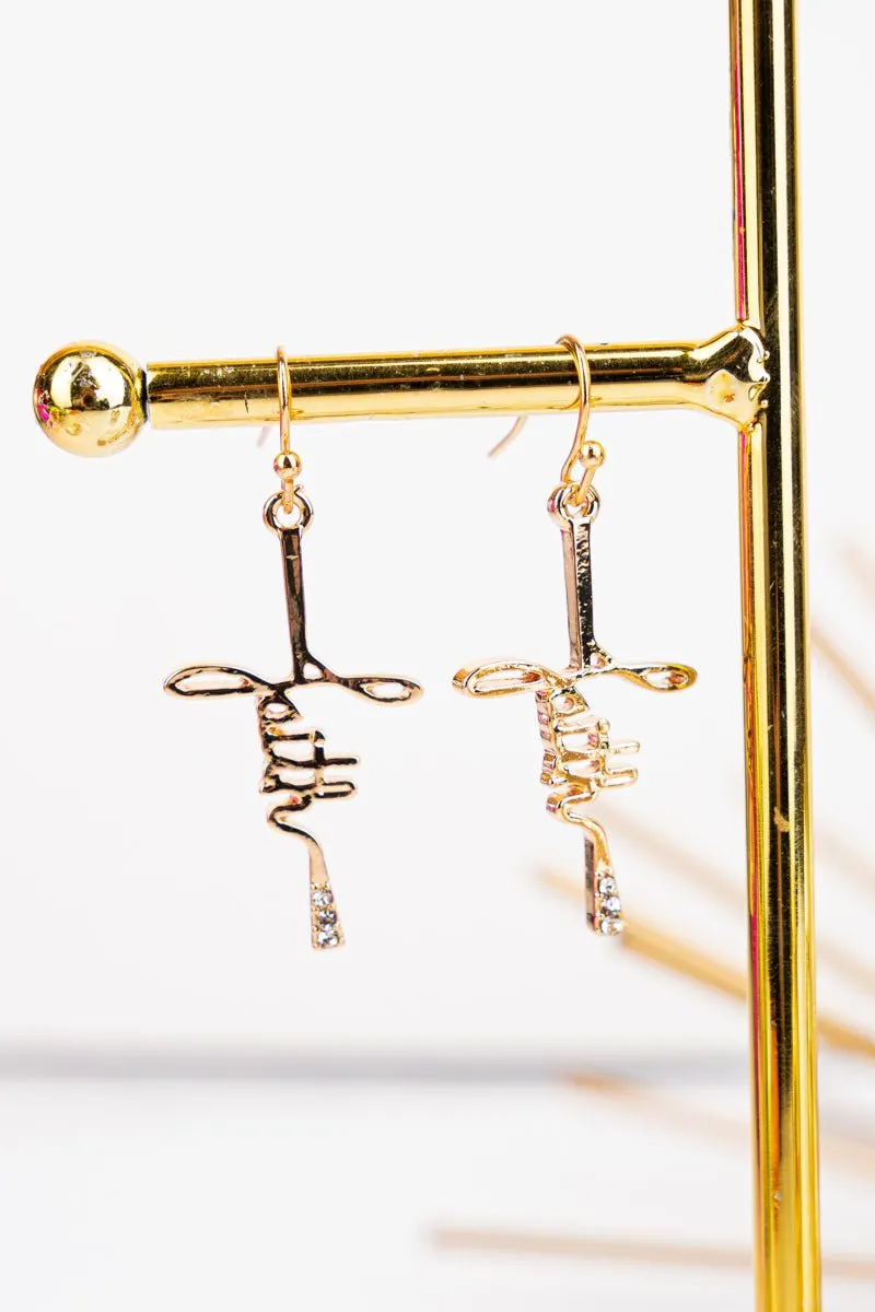 Crystal Avenue Faith Crystal Goldtone Cross Earrings