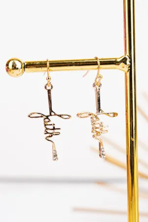 Crystal Avenue Faith Crystal Goldtone Cross Earrings