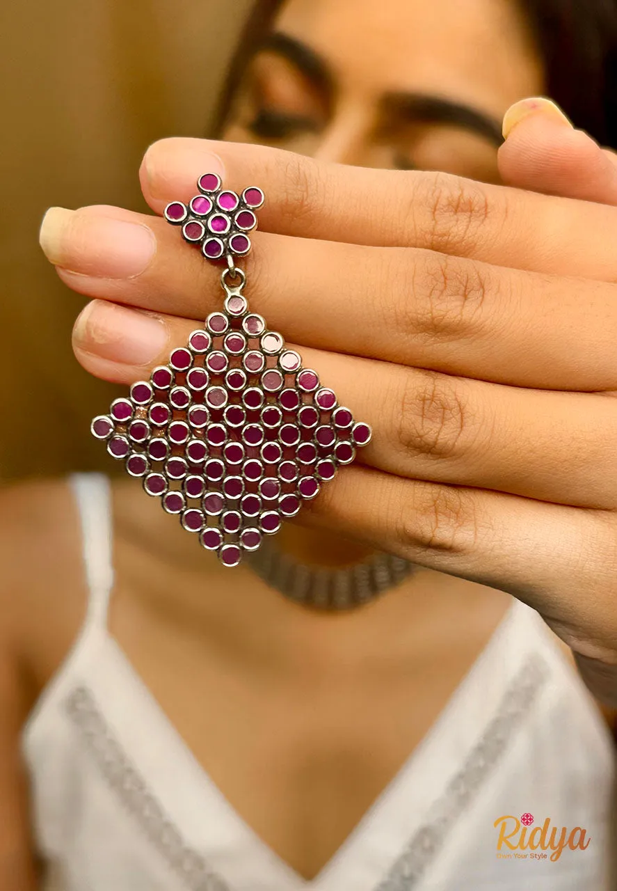 Crystal Pink Dazzling Dangler Earrings