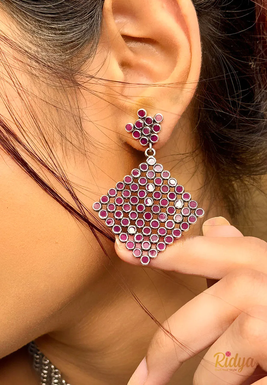 Crystal Pink Dazzling Dangler Earrings