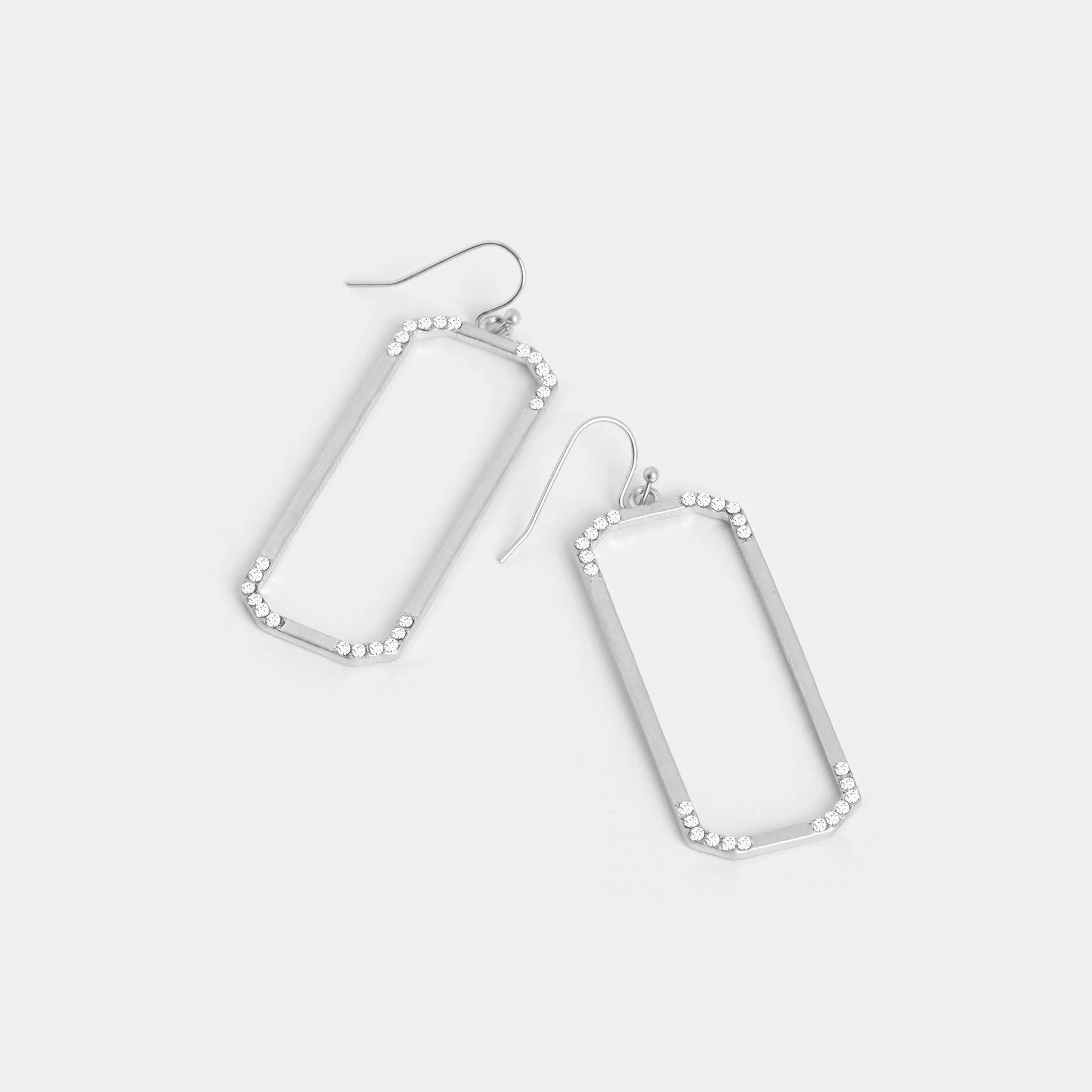 Dainty Rectangle Dangles - Silver