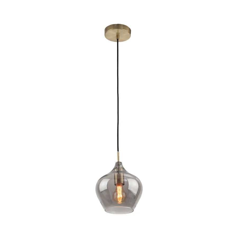 Darby Glass Pendant Small D20cm Smoke