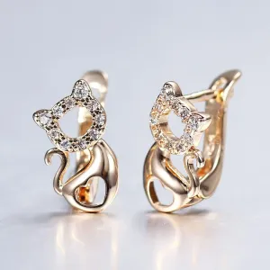 Dazzling Cat Love Earrings