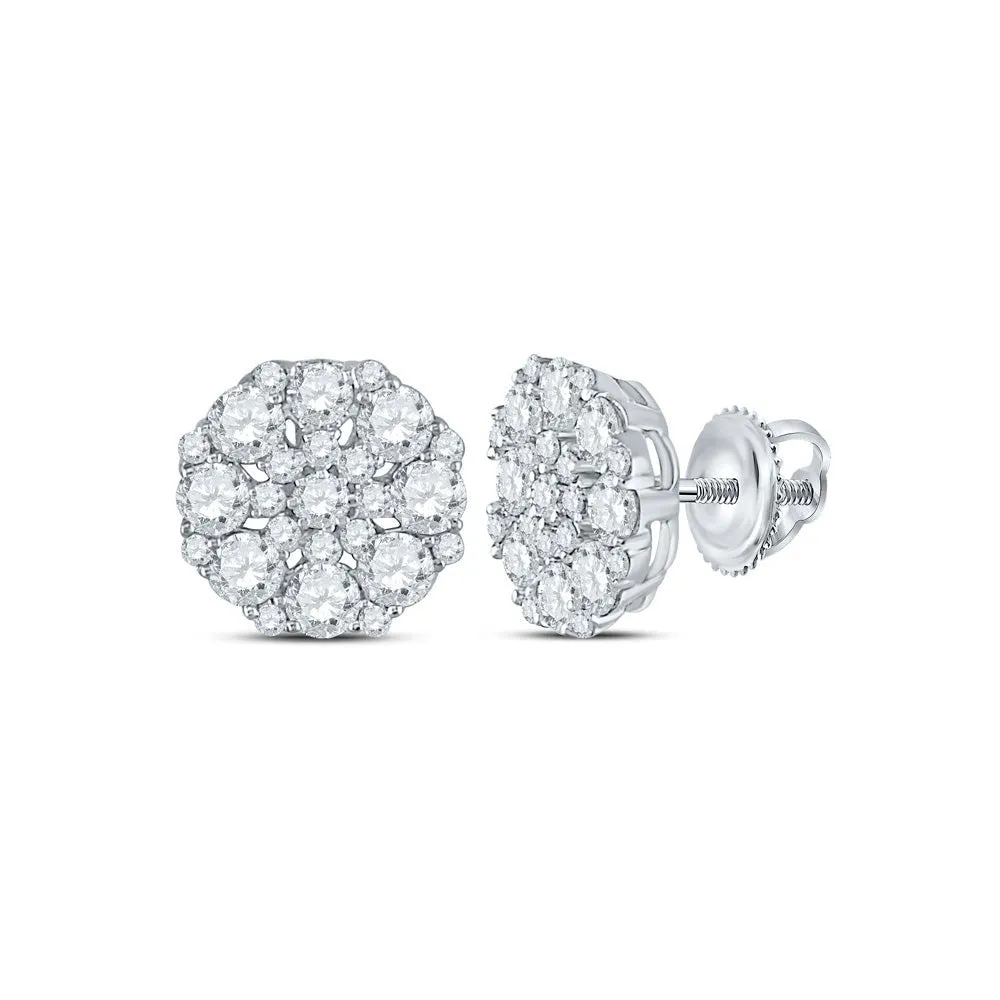 Dazzling Diamond Octagon Cluster Earrings