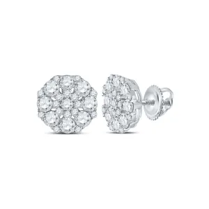 Dazzling Diamond Octagon Cluster Earrings