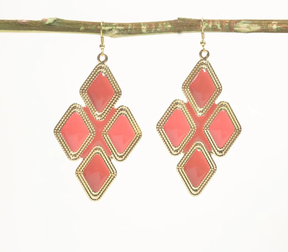 Dazzling Diamonds Metallic Resin Earrings