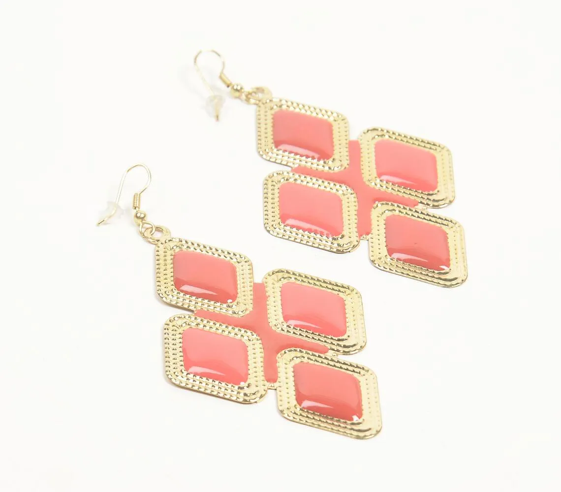 Dazzling Diamonds Metallic Resin Earrings
