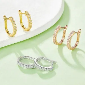 Dazzling Embrace Moissanite Huggie Earrings
