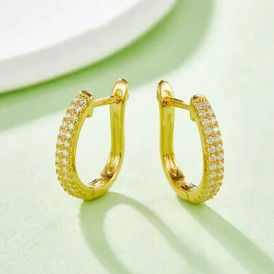 Dazzling Embrace Moissanite Huggie Earrings