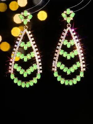 Dazzling Hollow Drop Stud Earrings