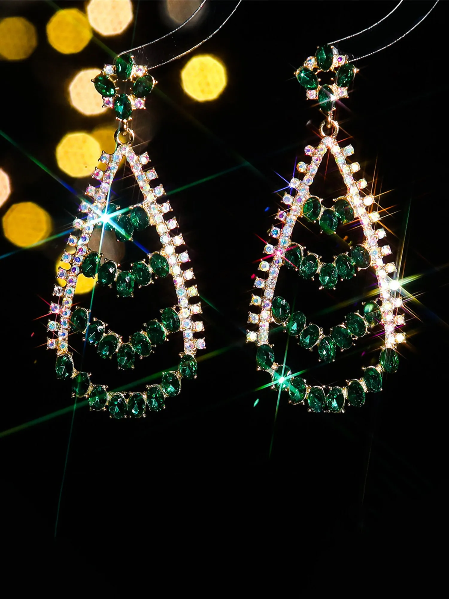 Dazzling Hollow Drop Stud Earrings