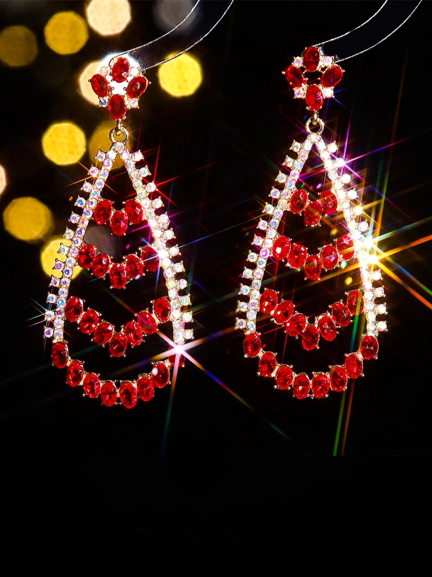 Dazzling Hollow Drop Stud Earrings