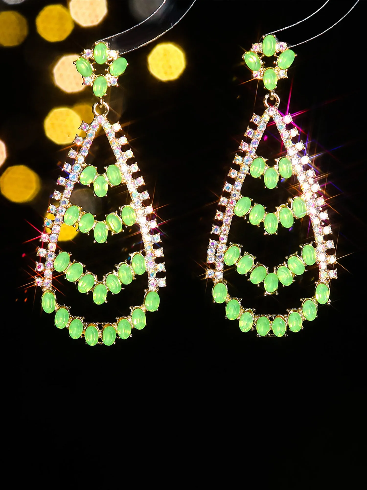 Dazzling Hollow Drop Stud Earrings