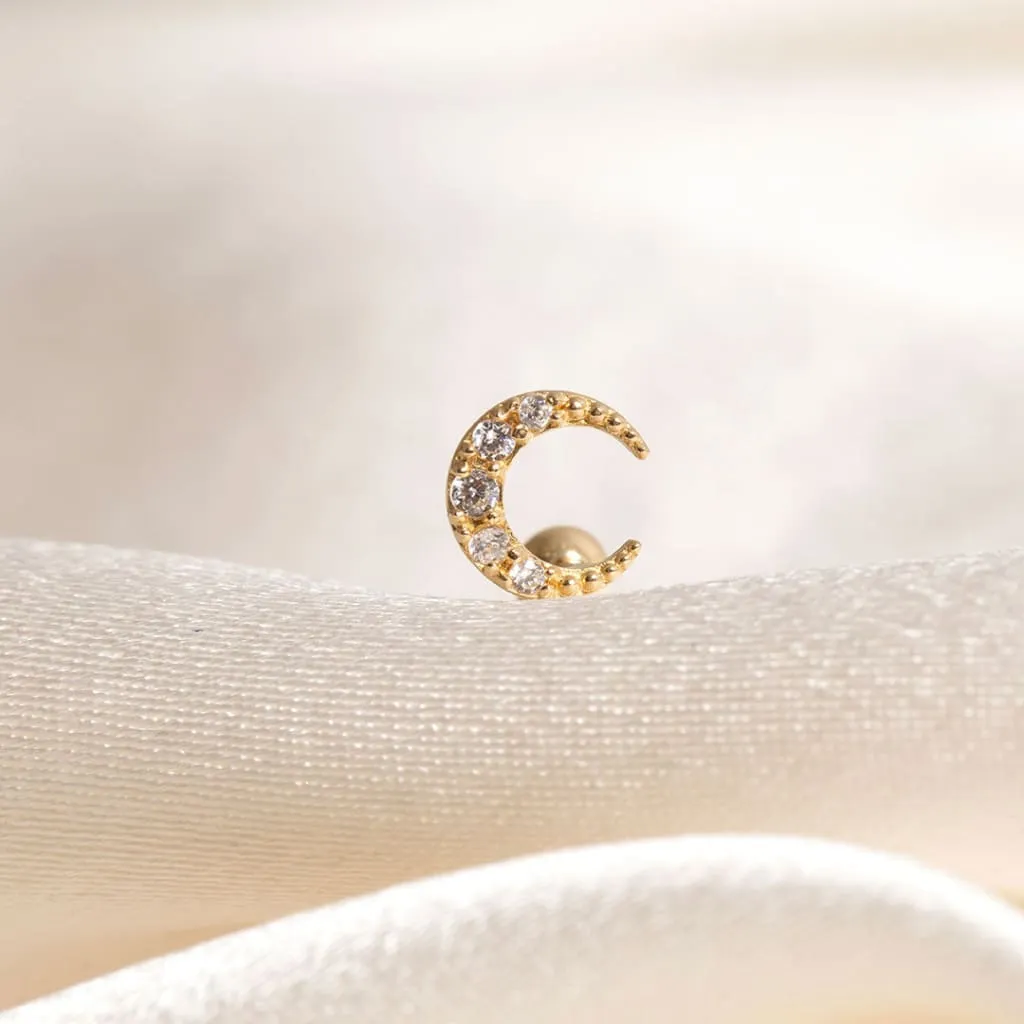 Dazzling Moon Piercing | 9ct Gold