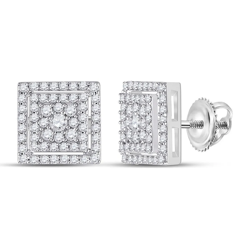 Dazzling White Gold Diamond Square Earrings
