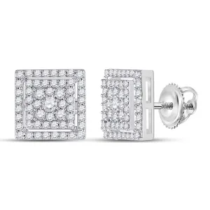 Dazzling White Gold Diamond Square Earrings