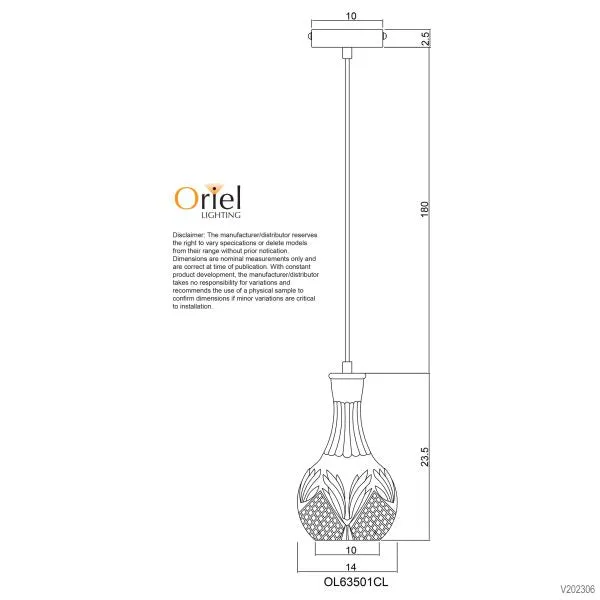 Decant 1 Single Pendant Clear Glass