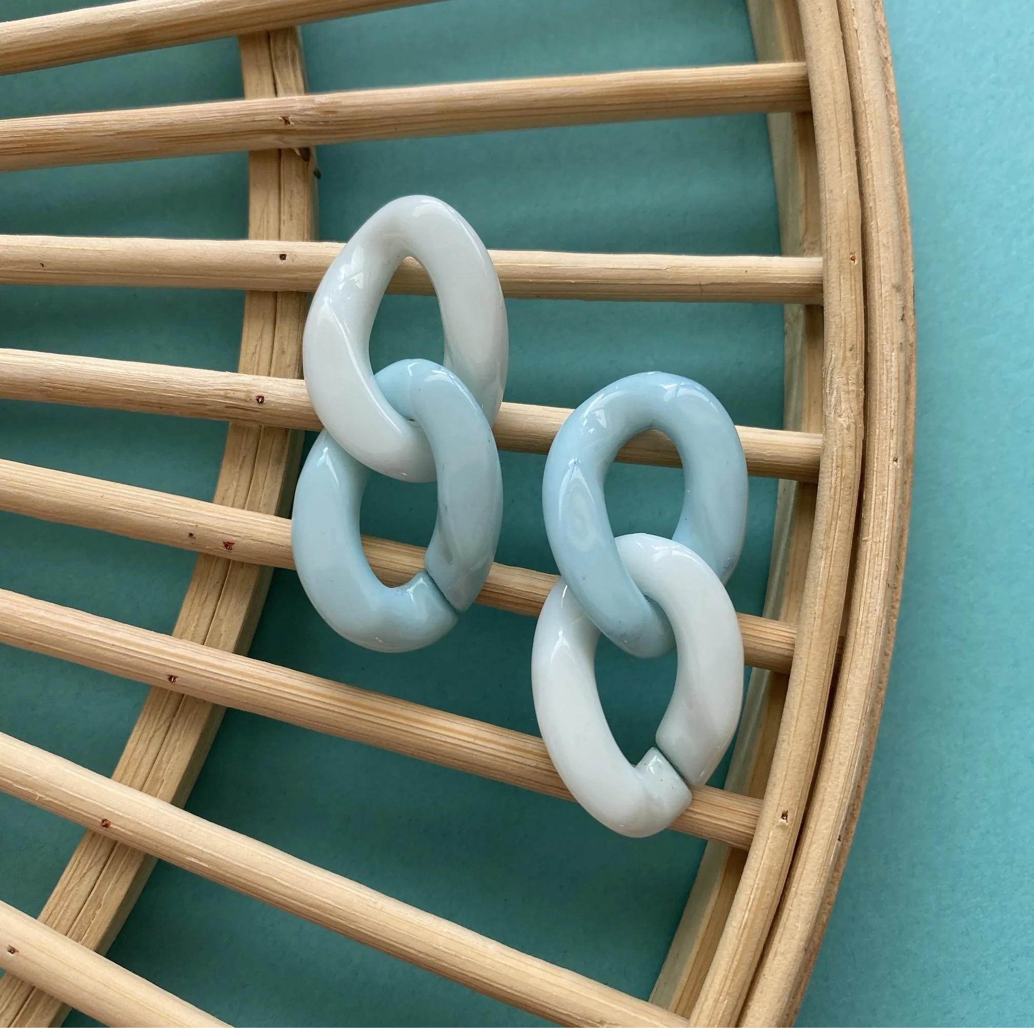 Delaney Blue Link Earrings