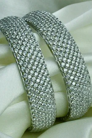 Designer Gold Plated American Diamond Bangle/Bracelet (D206)