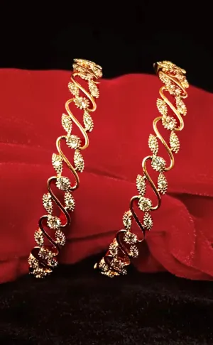 Designer Gold Plated American Diamond Bangle/Bracelet (D217)