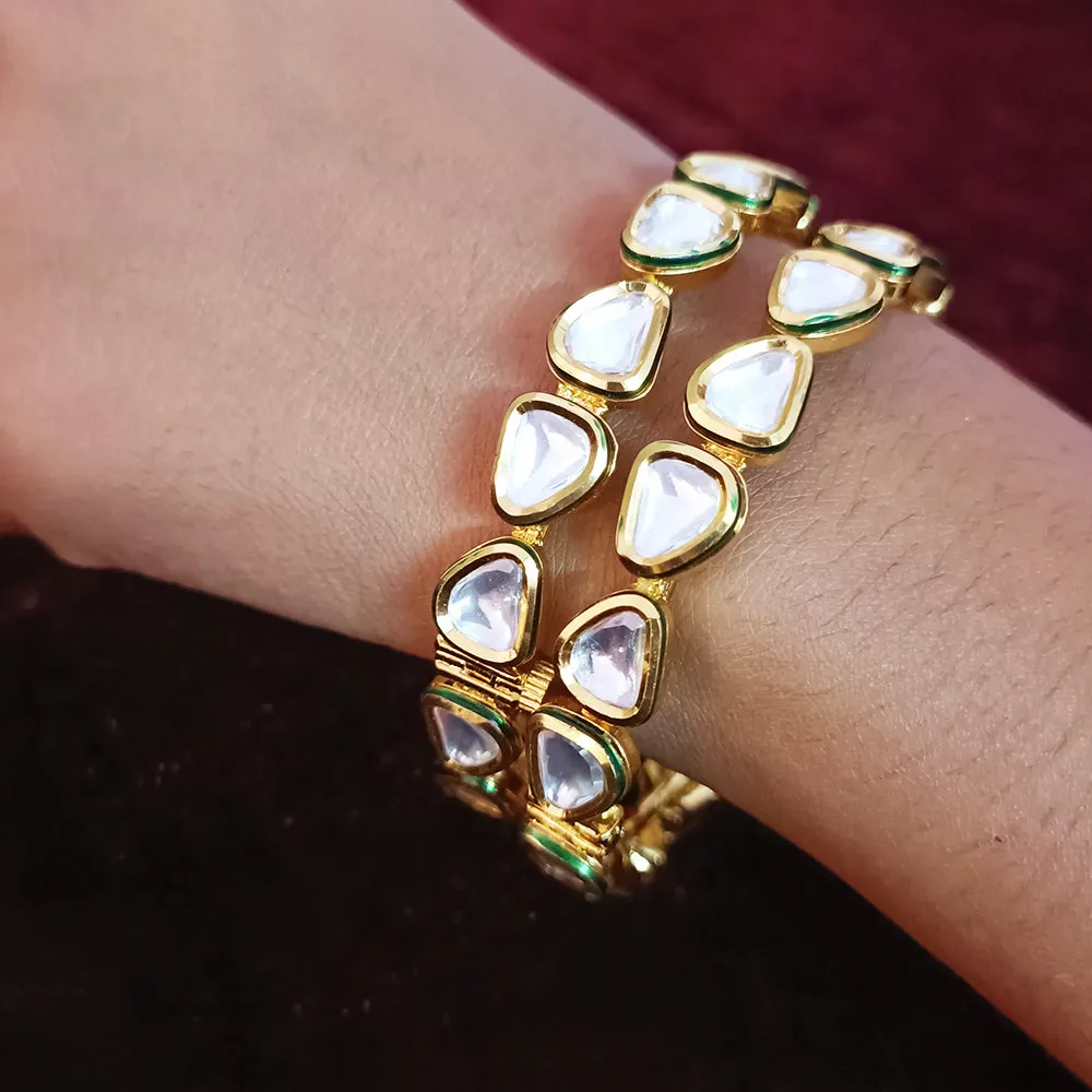 Designer Gold Plated Royal Kundan Bracelet (Design 98)