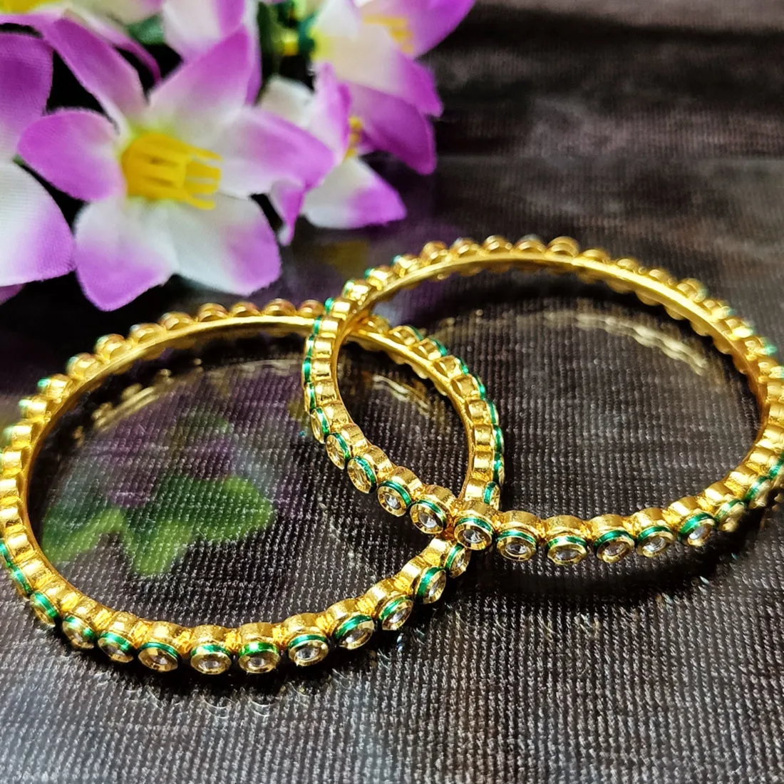 Designer Gold Plated Royal Kundan Openable Bracelet (Design 138)
