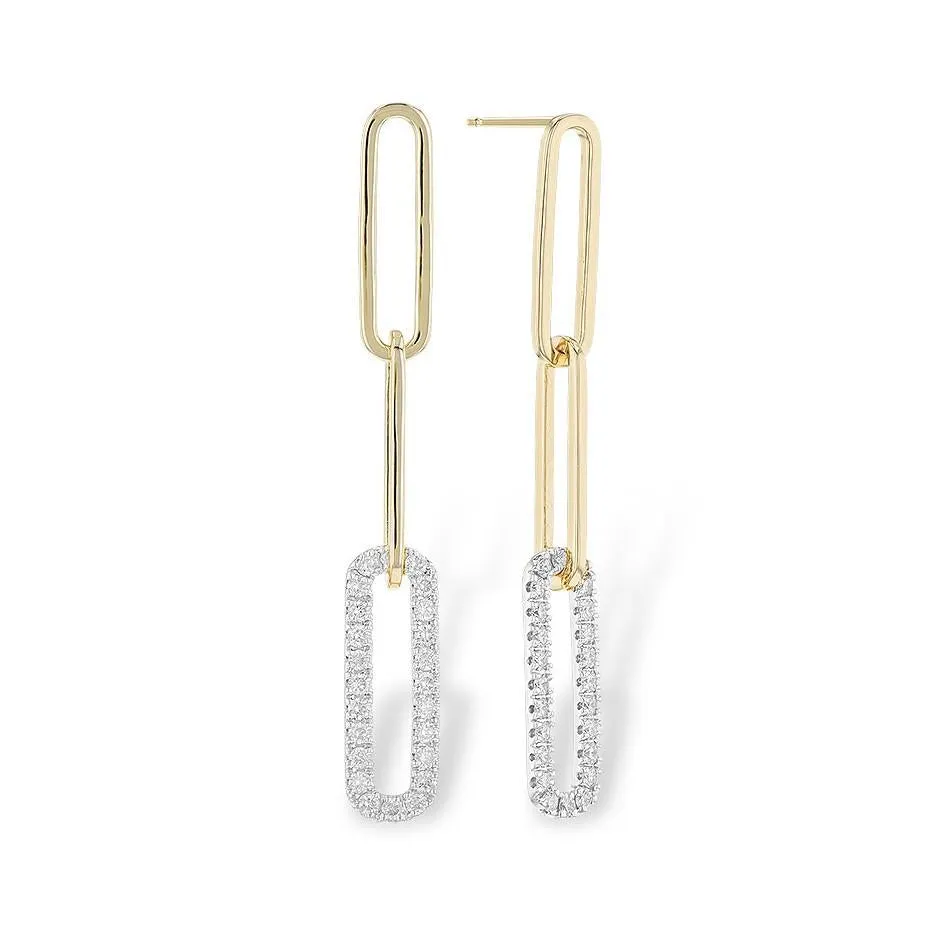 Diamond Paperclip Earrings