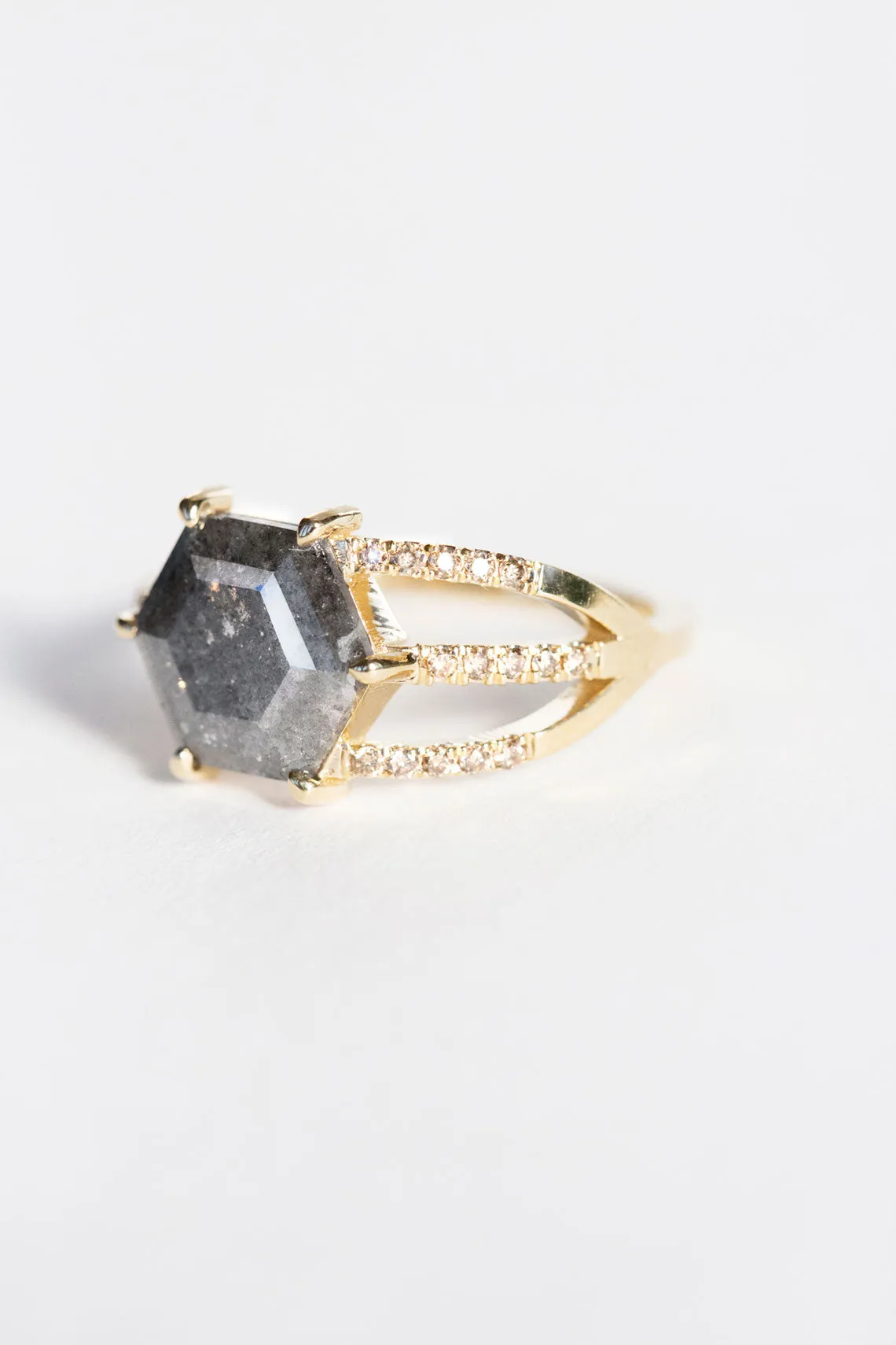 Diamond Slice Half Cage Ring