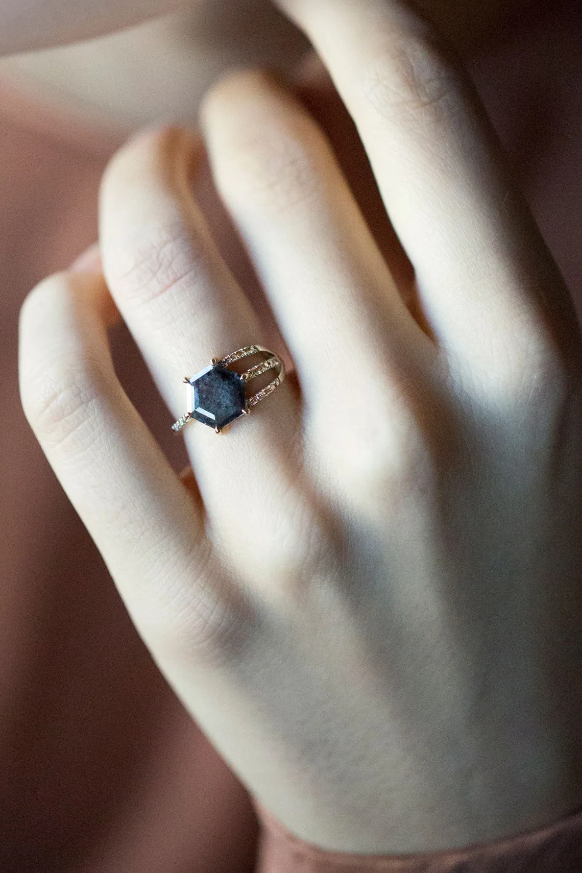 Diamond Slice Half Cage Ring