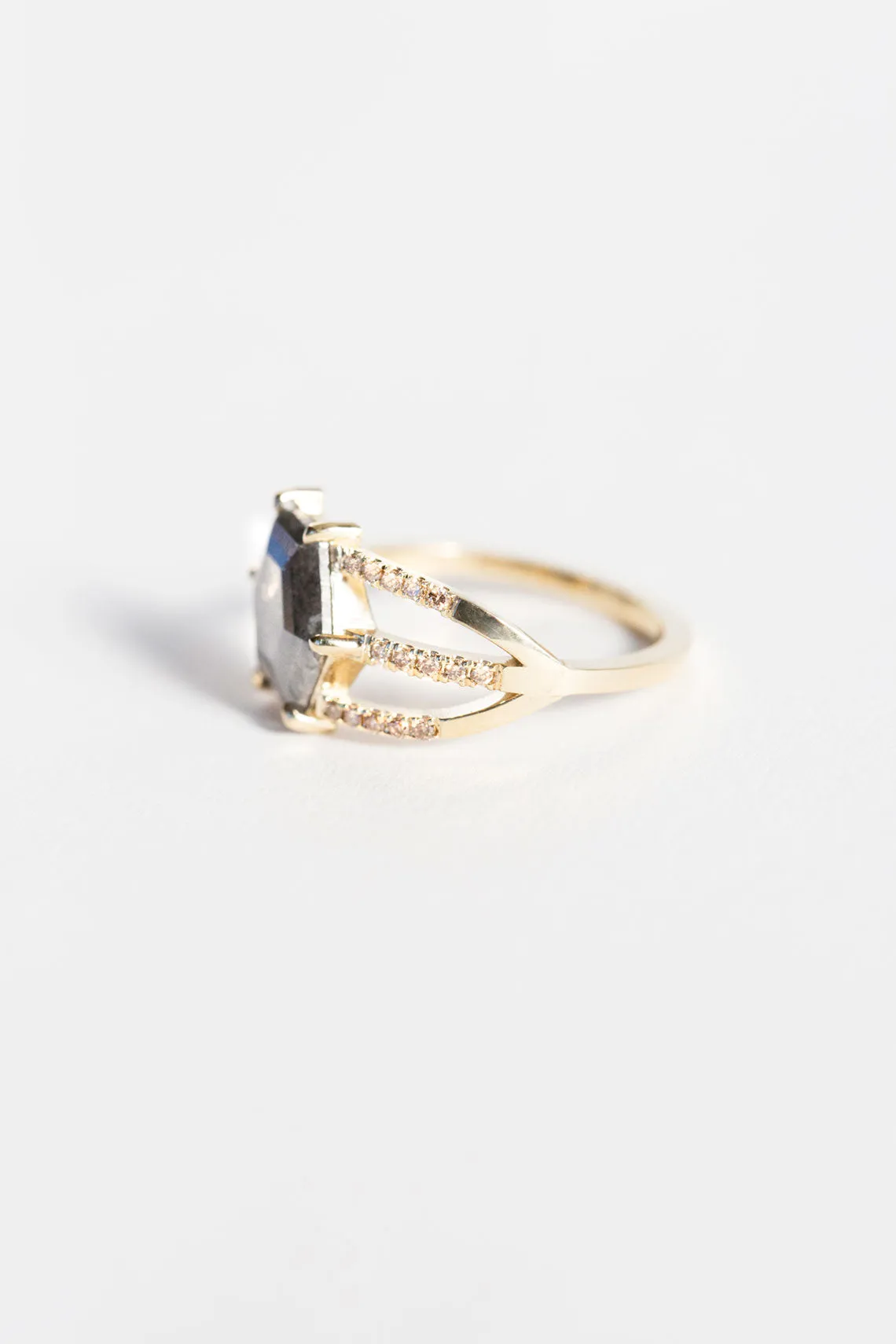 Diamond Slice Half Cage Ring