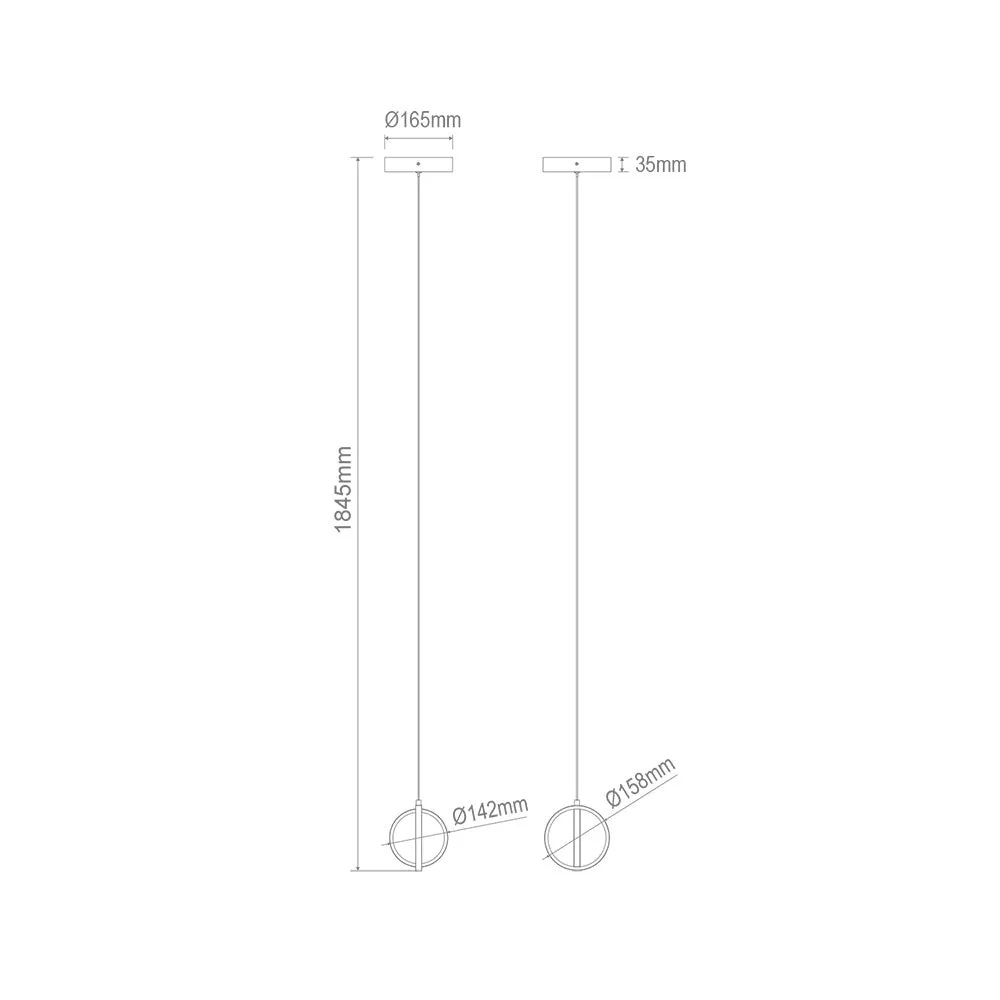 Domus SPIN-PDT 12W LED TWIN RING PENDANT D170MM TRIO