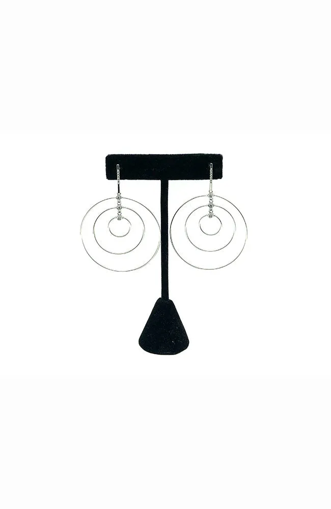 Earring CZ 3 Circle Drop