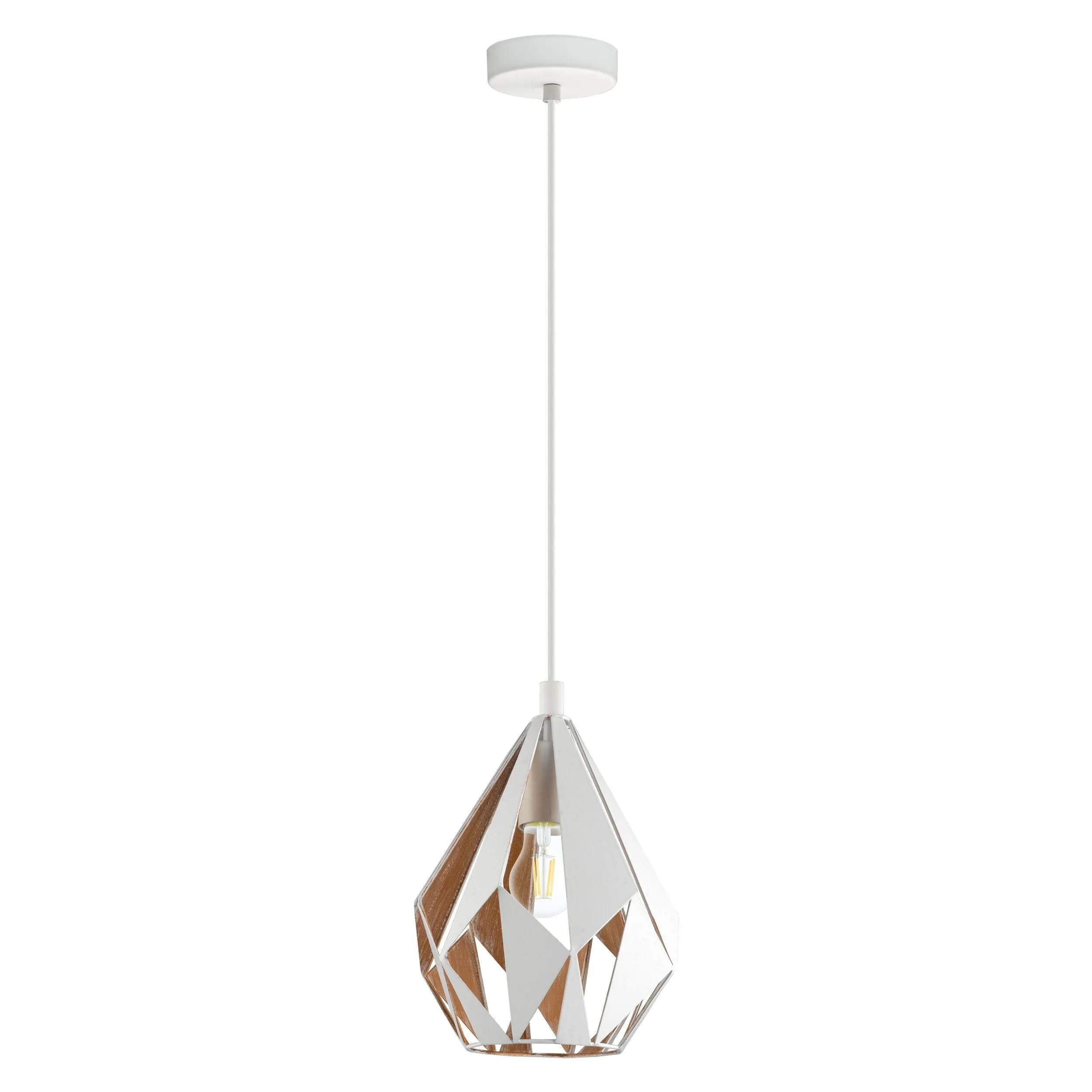 Eglo Lighting CARLTON 1 pendant light striking geometric cut outs Honey Gold