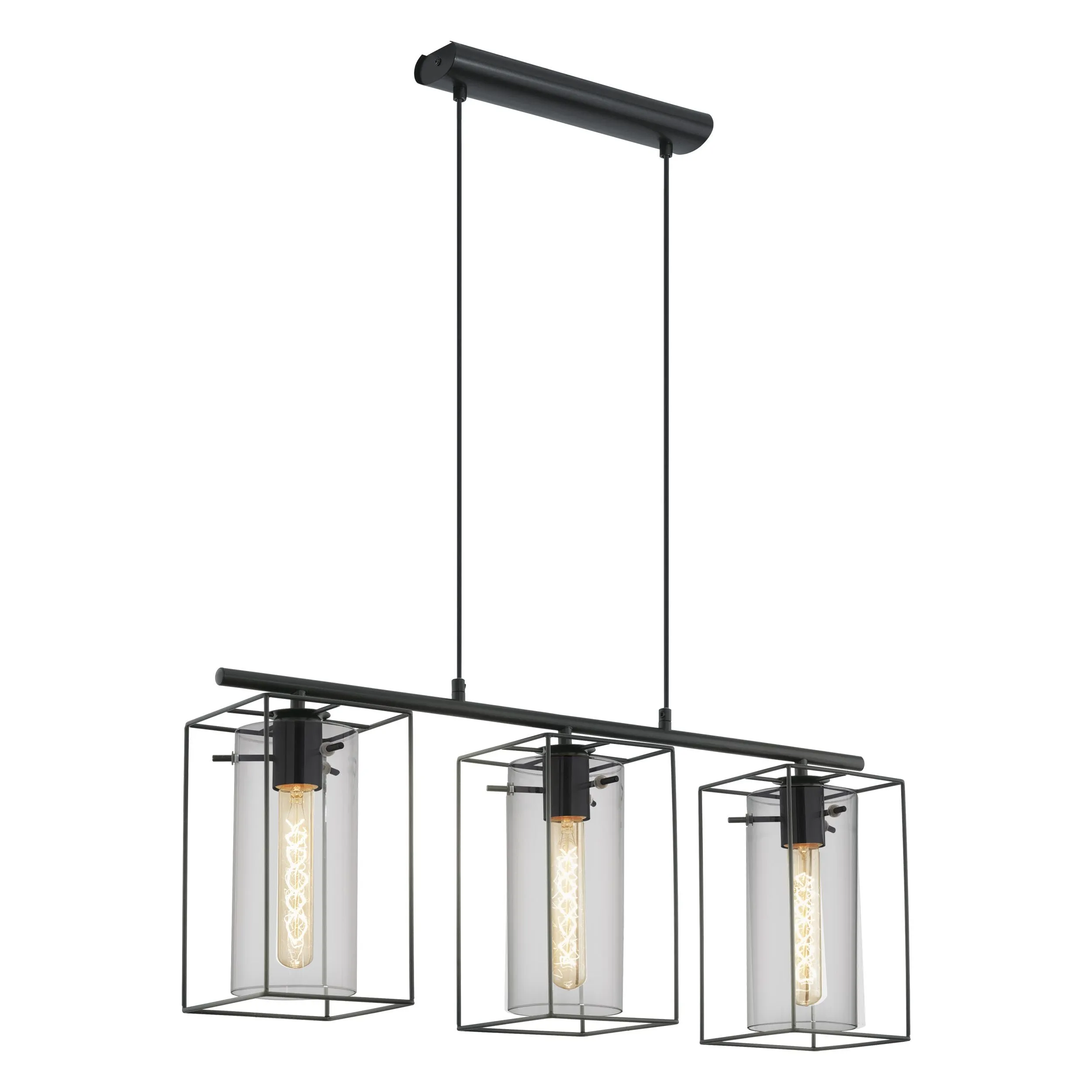 Eglo Lighting LONCINO pendant light black steel and black-transparent