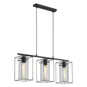 Eglo Lighting LONCINO pendant light black steel and black-transparent