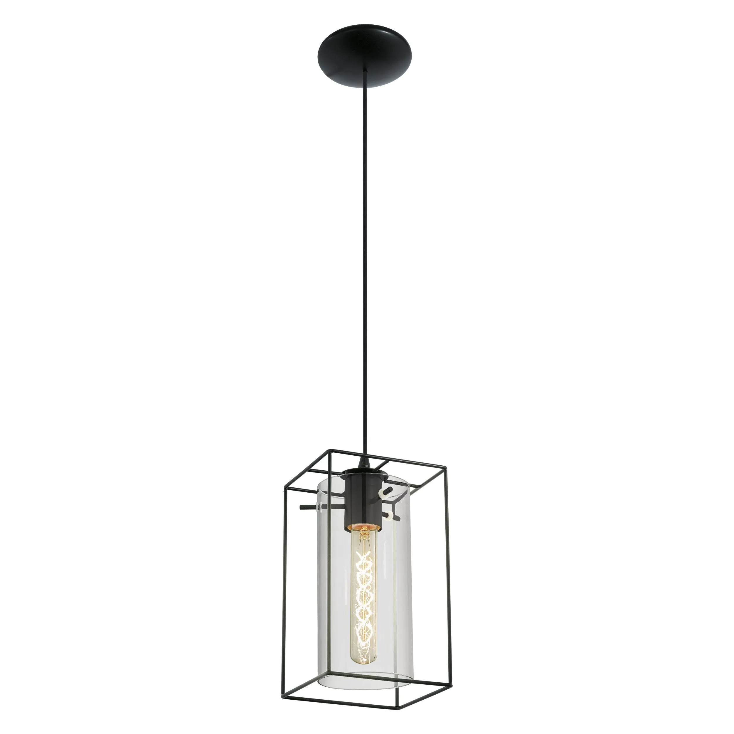 Eglo Lighting LONCINO pendant light black steel and black-transparent