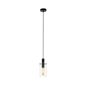 Eglo Lighting MONTEFINO pendant light black steel and clear glass