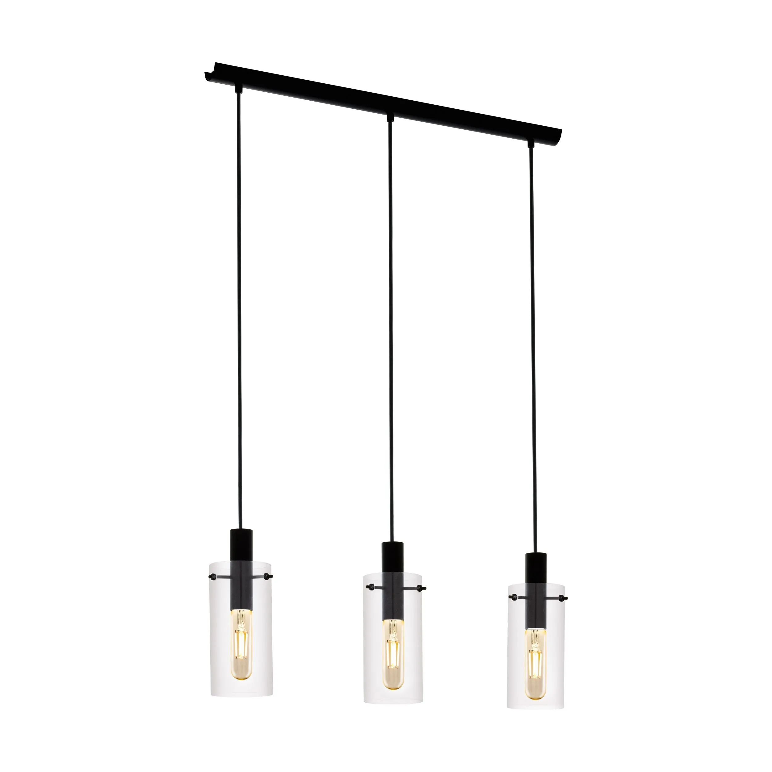 Eglo Lighting MONTEFINO pendant light black steel and clear glass
