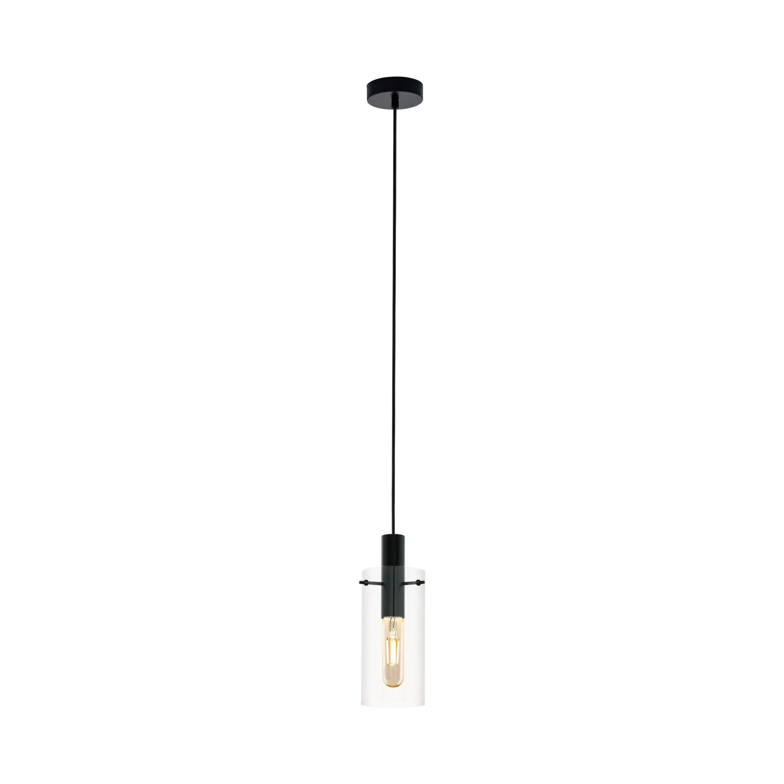 Eglo Lighting MONTEFINO pendant light black steel and clear glass